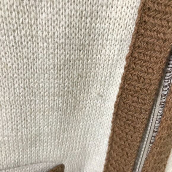 White Ram Vintage 70s Men's Cardigan Sweater M The Dude Geometric Wool Blend - Picture 4 of 11